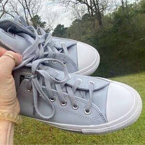 Converse Chuck Taylor Leather Gray Sneaker Size 8.5